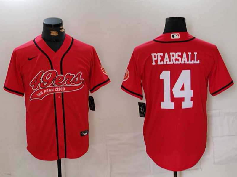Men's San Francisco 49ers #14 Ricky Pearsall Red With Patch Cool Base Stitched Baseball Jersey,We sell and wholesale Men's San Francisco 49ers #14 Ricky Pearsall Red With Patch Cool Base Stitched Baseball Jersey on line form chian!